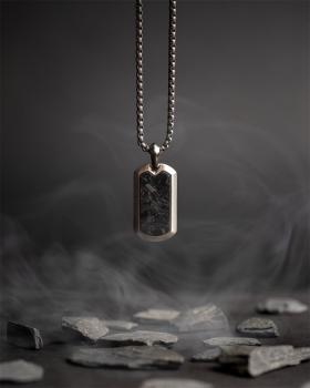 Preview: Volltitan-Halskette mit Forged Carbon - Imperium Carbon